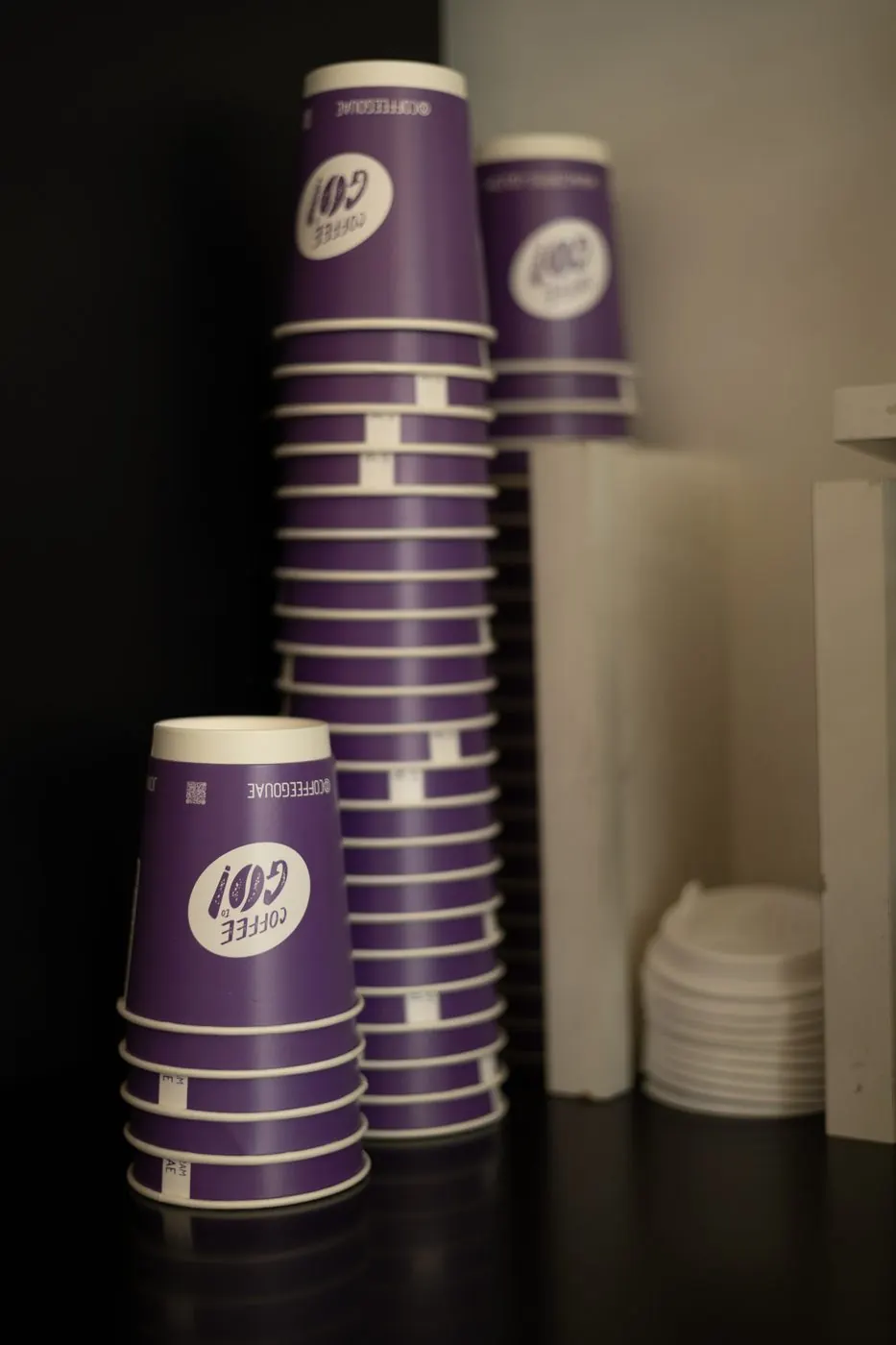 Fresh Dubai-roasted coffee served from a CoffeeGo office machine